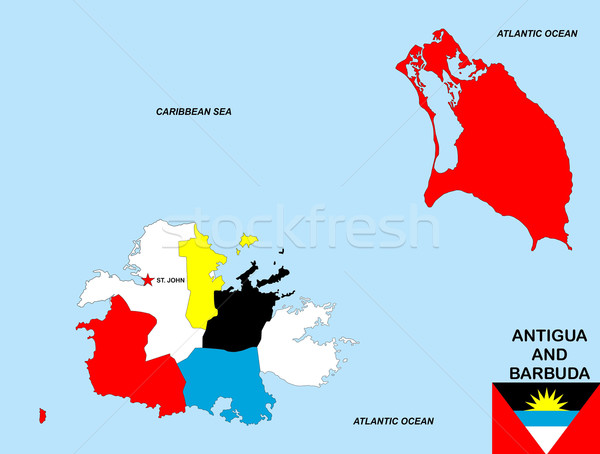 antigua and barbuda map Stock photo © tony4urban