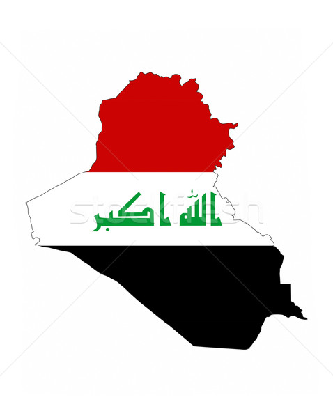 Stock fotó: Irak · zászló · térkép · vidék · forma