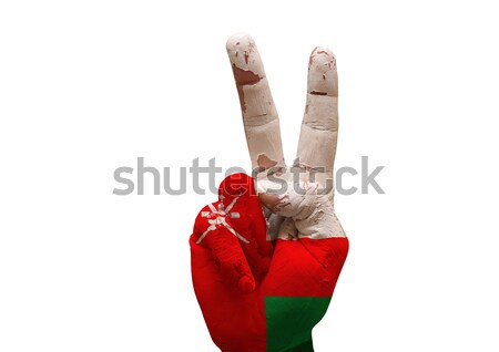Palmen Flagge Bulgarien Mann Hand gemalt Stock foto © tony4urban