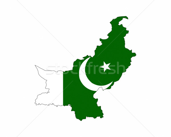 Stock foto: Pakistan · Flagge · Karte · Land · Form