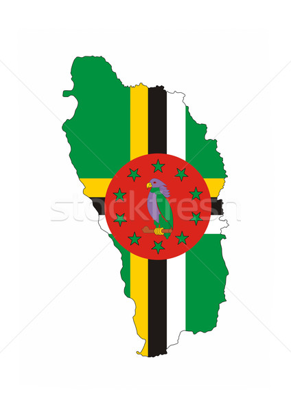Dominica bandeira mapa país forma Foto stock © tony4urban