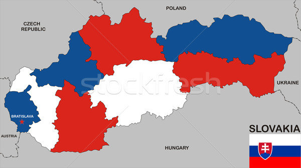 Slovacia hartă mare dimensiune politic pavilion Imagine de stoc © tony4urban