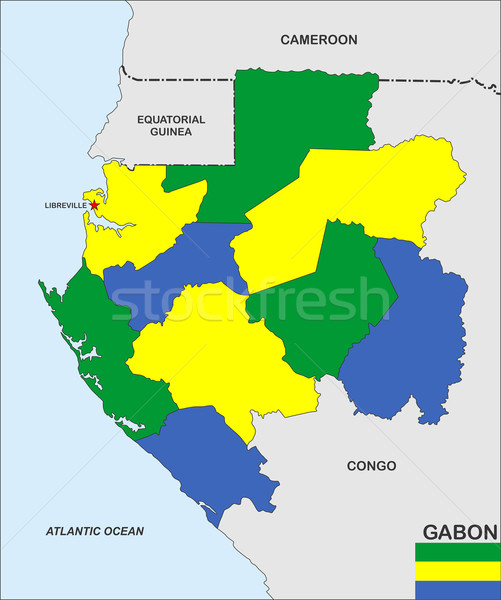 ガボン 地図 ビッグ サイズ 国 政治的 ストックフォト © tony4urban