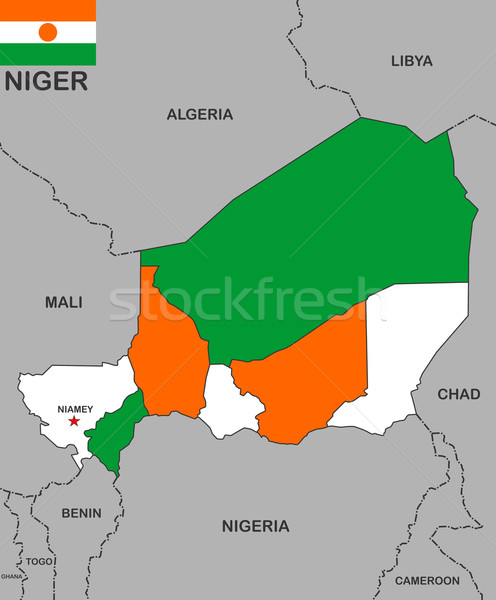 Niger mappa grande dimensioni politico illustrazione Foto d'archivio © tony4urban