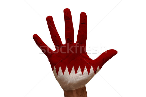 Palma bandera Katar hombre mano pintado Foto stock © tony4urban