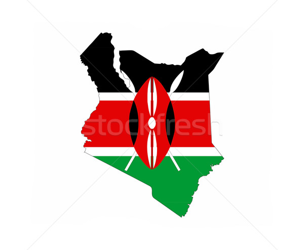 Kenia bandiera mappa paese Foto d'archivio © tony4urban