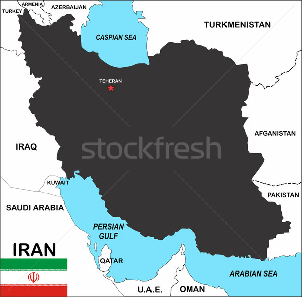 Stockfoto: Iran · kaart · groot · maat · politiek · illustratie