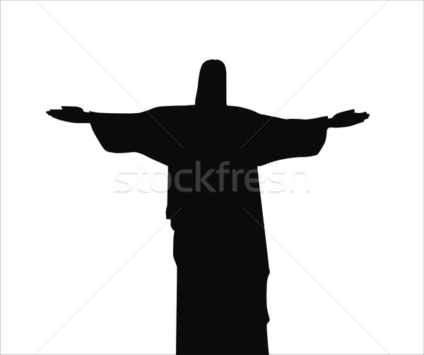 Jesus christ Statue groß Größe schwarz Stock foto © tony4urban