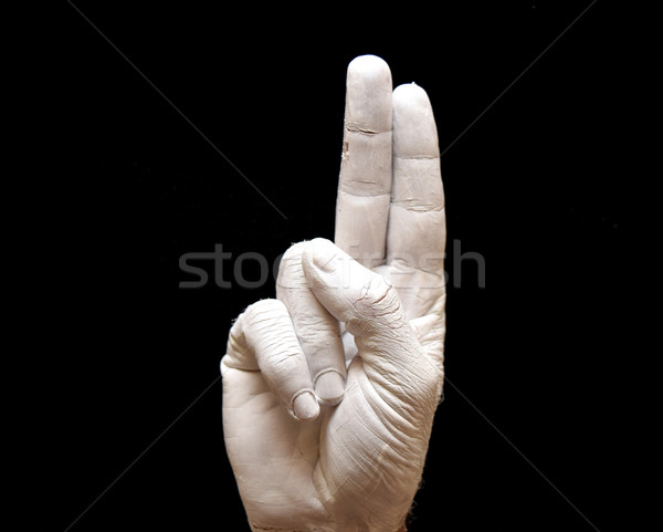письме язык жестов американский алфавит рук окрашенный Сток-фото © tony4urban