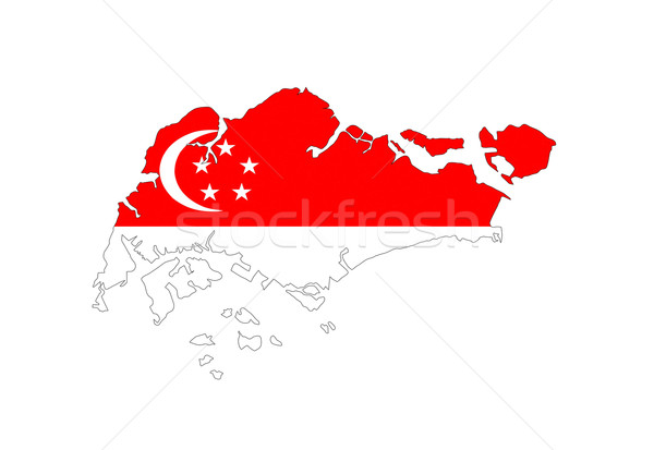 Stockfoto: Singapore · vlag · kaart