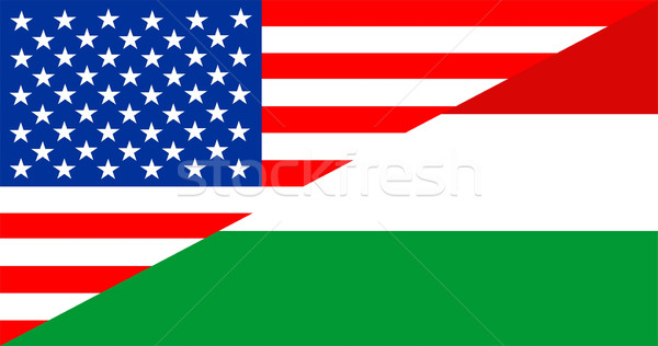 Bandeira Metade Brasil Metade Estados Unidos