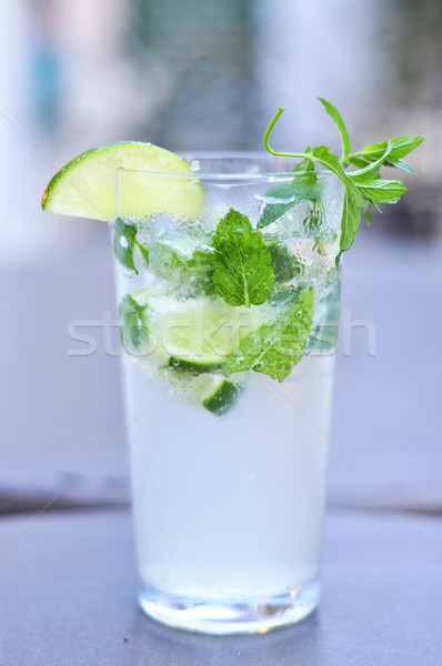 Mojito ital üveg koktél alkohol menta Stock fotó © tony4urban