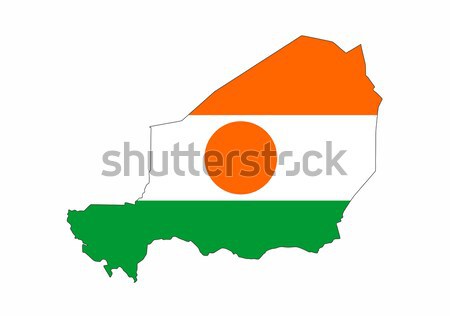 Niger bandiera mappa paese Foto d'archivio © tony4urban