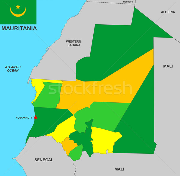 Mauritania hartă mare dimensiune ţară politic Imagine de stoc © tony4urban