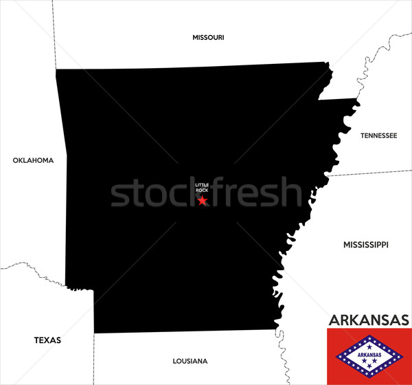 Arkansas mapa Estados Unidos América república negro Foto stock © tony4urban