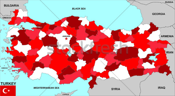 Turquía mapa grande tamaño político bandera Foto stock © tony4urban