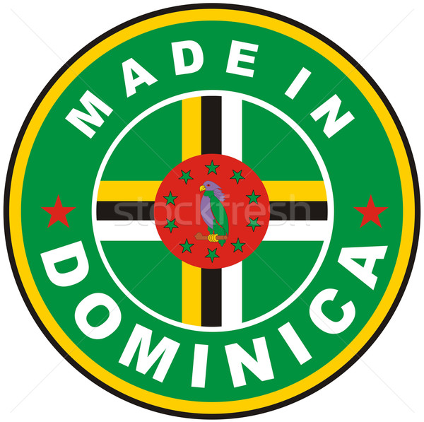Dominica grande tamanho país etiqueta Foto stock © tony4urban