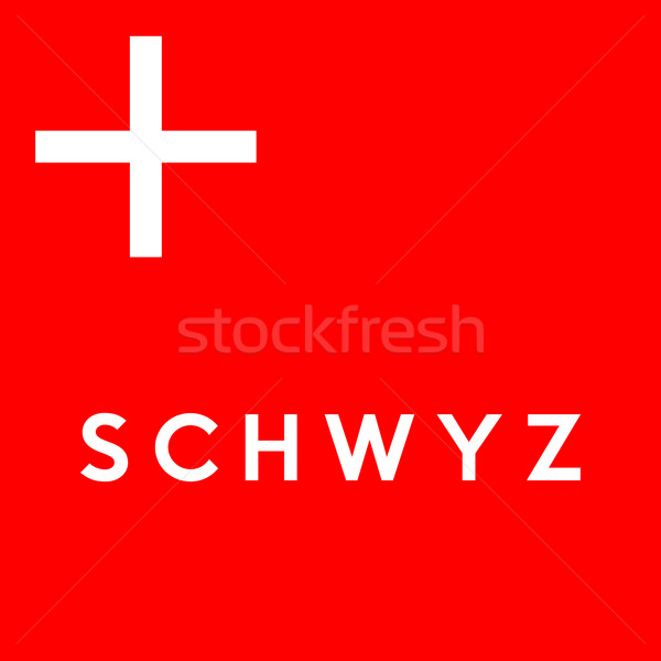 Flag of Canton of Schwyz Stock photo © tony4urban