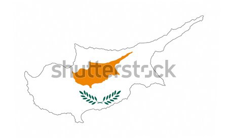 Zypern Flagge Karte Land Form Stock foto © tony4urban