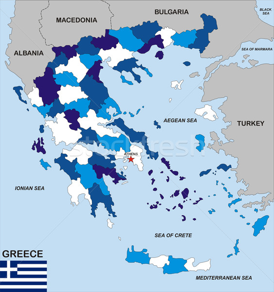 希臘 地圖 大小 政治 旗 商業照片 © tony4urban