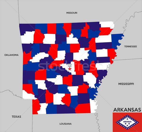 Arkansas mapa Estados Unidos América república político Foto stock © tony4urban