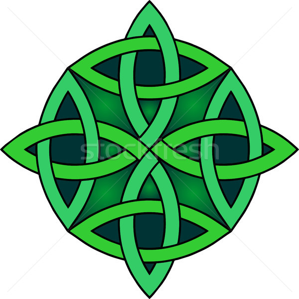 Celtic węzeł symbol zielone mistyk religijnych Zdjęcia stock © tony4urban
