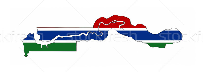 Gambia banderą Pokaż kraju Zdjęcia stock © tony4urban