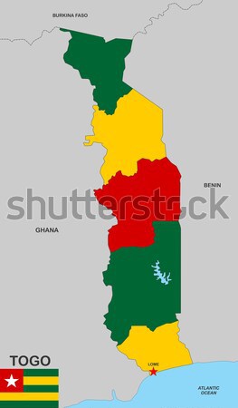 Foto stock: Portugal · mapa · político · país