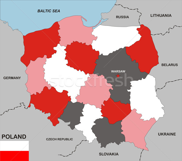 Lengyelország térkép nagy méret politikai zászló Stock fotó © tony4urban