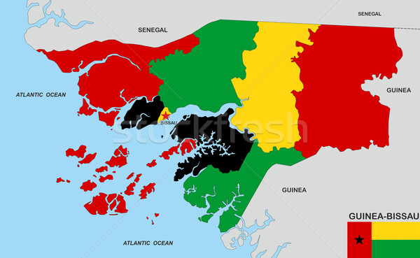 Guiné mapa grande tamanho país político Foto stock © tony4urban