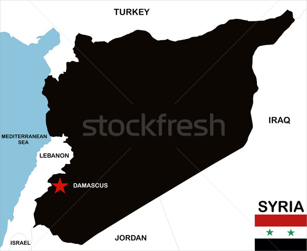 Siria hartă politic ţară vecinii Imagine de stoc © tony4urban