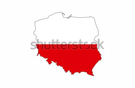 [[stock_photo]]: Pologne · pavillon · carte · pays · forme