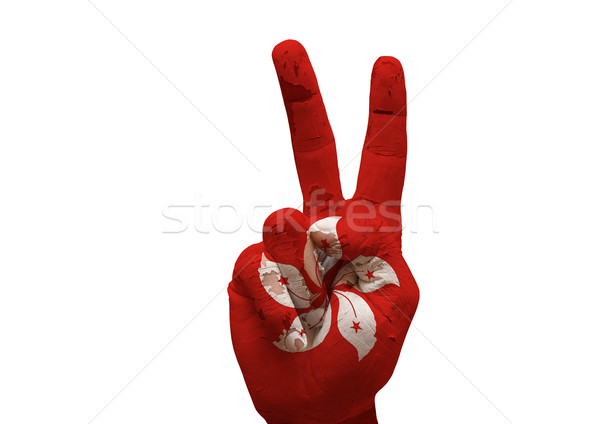 Hand making the V sign Stock photo © tony4urban