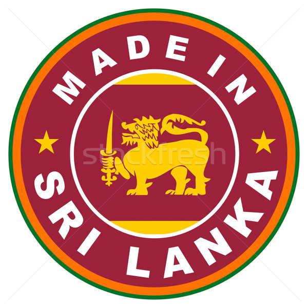 Sri Lanka duży rozmiar etykiety banderą Zdjęcia stock © tony4urban