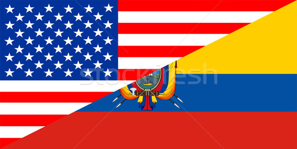 EUA Ecuador bandera Estados Unidos América mitad Foto stock © tony4urban