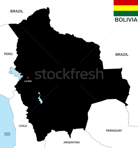Bolivya harita büyük boyut siyah bayrak Stok fotoğraf © tony4urban