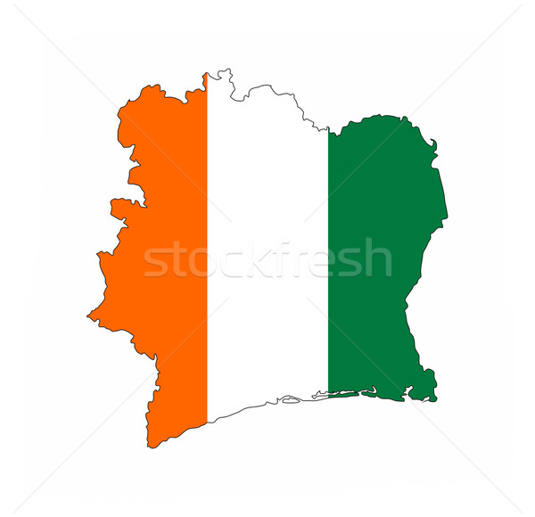 Costa de Marfil bandera mapa país forma Foto stock © tony4urban