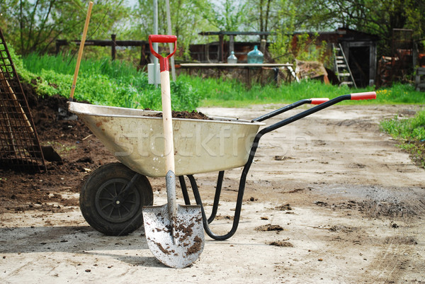 колесо землю лопатой улице парка газона Сток-фото © tony4urban