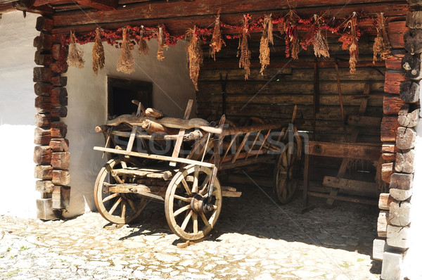 Rusztikus kosár eredeti román múzeum vidéki Stock fotó © tony4urban
