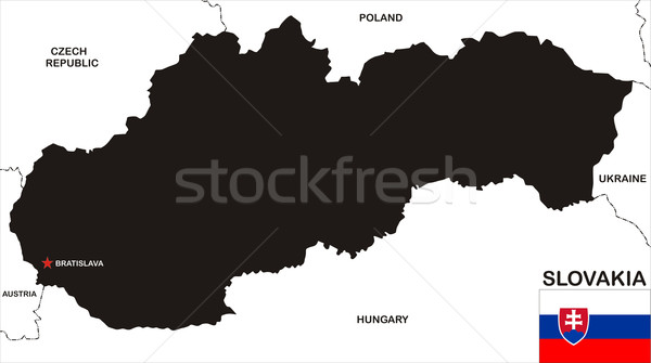 Slovacia hartă mare dimensiune politic pavilion Imagine de stoc © tony4urban