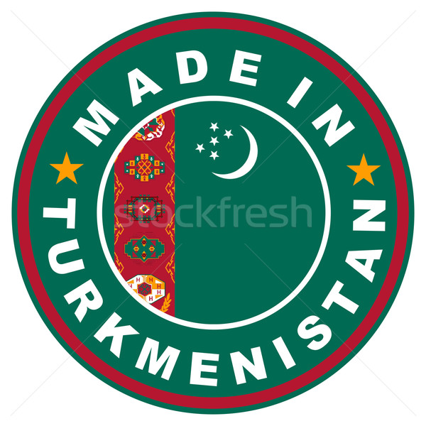 Turkmenistán grande tamaño etiqueta bandera país Foto stock © tony4urban