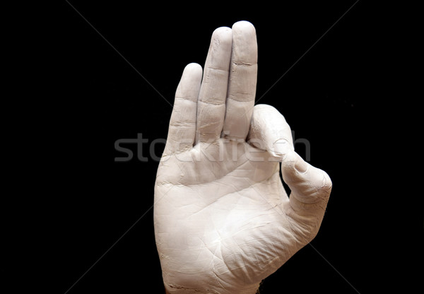 буква f язык жестов американский алфавит рук окрашенный Сток-фото © tony4urban