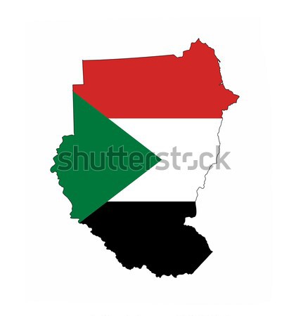 Foto stock: Sudão · bandeira · mapa · país · forma