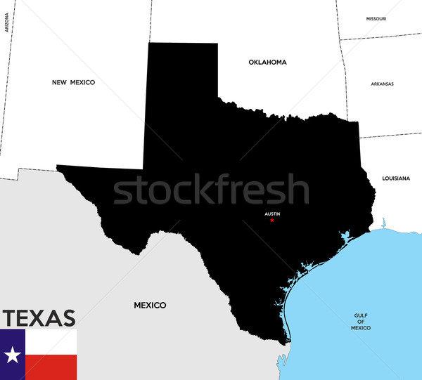 テキサス州 地図 米国 アメリカ 共和国 黒 ストックフォト © tony4urban