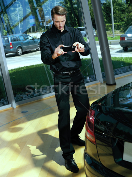 Fotós kamera tevékenység autómobil előadás férfi Stock fotó © toocan