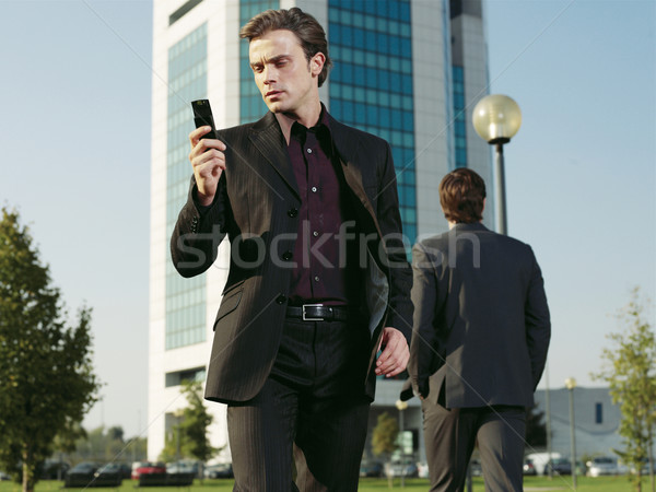 Businessman working near office aa Stock photo © toocan