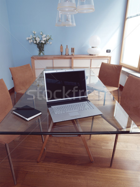 Iş ofis modern dekorasyon bilgisayar dizüstü bilgisayar Stok fotoğraf © toocan