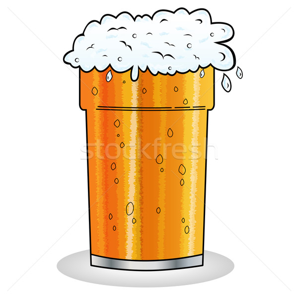 Pint of beer cartoon style Stock photo © toots