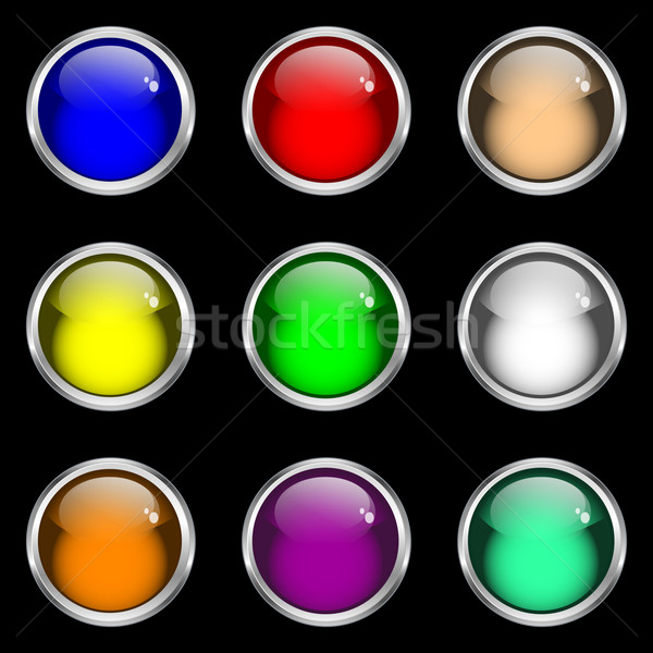 Gel web botones nueve brillante Foto stock © toots
