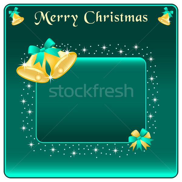 Foto stock: Natal · ouro · arco · verde · estrelas · cópia · espaço